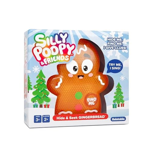 WHAT DO YOU MEME? Silly Poopy & Friends™ Hide & Seek Gingerbread™ by Relatable, The Kid-Friendly Hide & Seek Game, Kids Games, Includes 1 Silly Gingerbread, Ideal, or Stocking Stuffers for Toddlers - Image 1