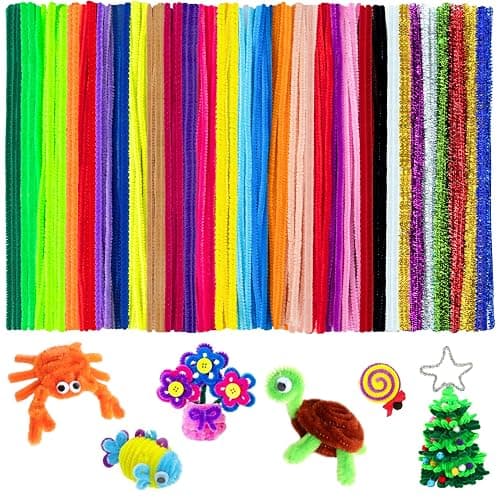 Acerich 600 Pcs Pipe Cleaners 30 Colors Chenille Stems DIY Art Craft Decorations (7 mm x 12 Inch) - Image 1
