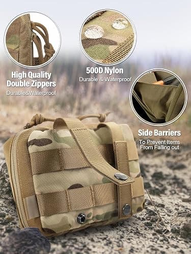 OneTigris MOLLE Pouch, Tactical Admin Pouch Belt EDC Tool Organizer Zippered Utility Waist Pack 7.5"x5"x2" thumbnail 9