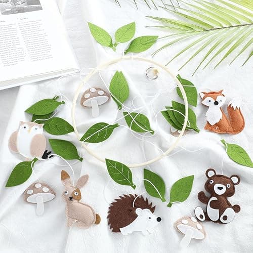 Woodland Ocean Mobile for Crib Jungle Baby Nursery Mobiles Forest Safari Toys for Crib Animals Woodland Nursery Decor for Baby Boys Girls Toys Room Decor (Land Animal) thumbnail 2