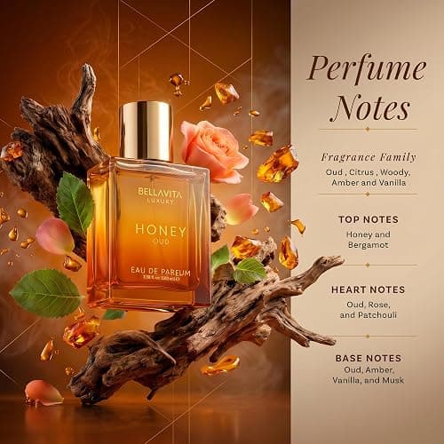 Bellavita Luxury Honey Oud Eau de Parfum | 100 ml (3.4 fl.oz.) | Perfume for Men and Women | Sweet Honey, Bergamot, Oud, and Amber Notes | Women's Day Special thumbnail 4