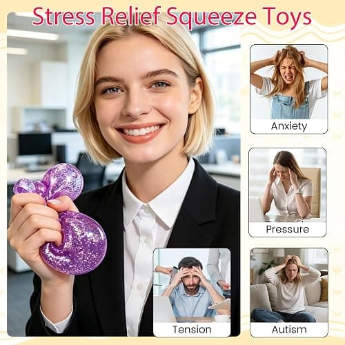 Sugar Glitter Dumpling Squishies, 2026 New Mystery Bun Dumpling Squishy with Steamer Box, Squeeze Ball Fidget Sensory for Stress Relief (Golden) thumbnail 5