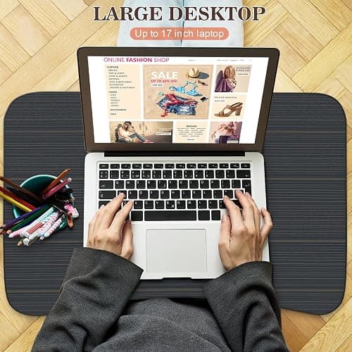 Zapuno Laptop Bed Desk, Foldable Laptop Tray Table with Tablet Slot, Lapdesk Laptop Stand for Bed Portable Standing Table for Bed Couch Floor thumbnail 7
