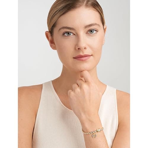 MORGAN & PAIGE Bronze Rhodium, 14k Rose Gold or 18k Yellow Gold Plated Diamond Accent Tennis Bracelets for Women Trendy - Charm Womens Bracelets with Accent S-Link Chain, Gift Jewelry 7.25 inch thumbnail 5