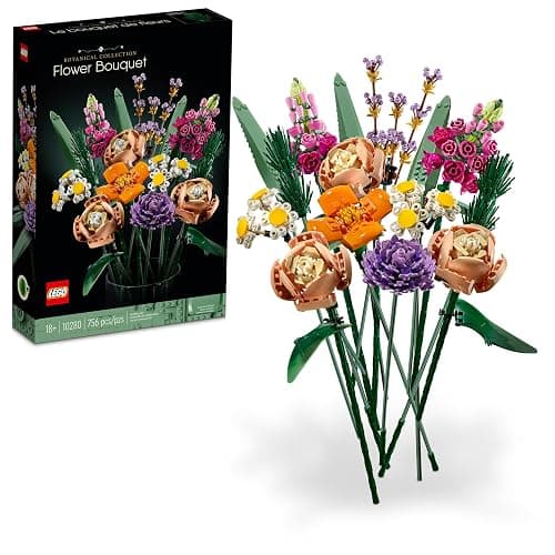 LEGO Icons Flower Bouquet Building Set - Artificial Flowers for Decoration for Home and Display, Ages 18+ - Small Fake Flowers for Table, Desk, Office - Gift for Her and Him - 10280 - Multicolor - Image 1