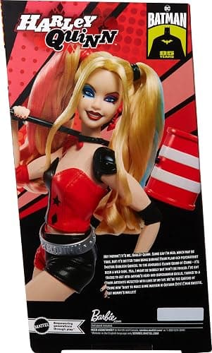 Barbie Signature Harley Quinn Collector Doll with Posable Body, Iconic Outfit, and Mallet Accessory, DC Batman 85th Anniversary Collectible thumbnail 6