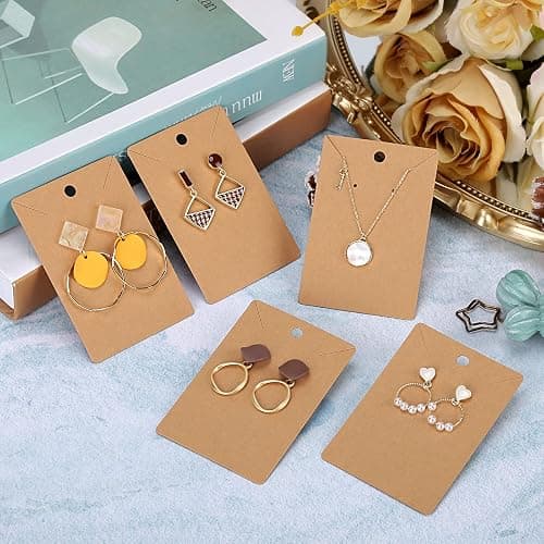 ovsor Works Great 500 Pcs Earring Display Cards - Well-made Earring Cards with Good Paper Quality, Plus Clear 500 Pcs Packaging Bags That Don't Tear Easily, for Earrings Necklace Jewelry Packaging thumbnail 6