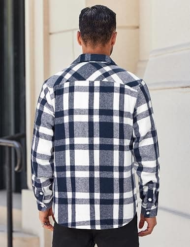 COOFANDY Mens Flannel Shirts Long Sleeve Lightweight Plaid Shirt Casual Button Down Shirts Jacket thumbnail 5