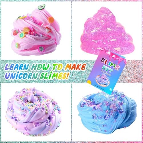inksbui Confetti Slime Kit, Sparkling, Glimmer, Crunchy, Foam, Jelly Cubes Slime, Stress Relief Toys, Party Favors for Kids, for Girl Boys 6 7 8 9 10 11 12 thumbnail 4