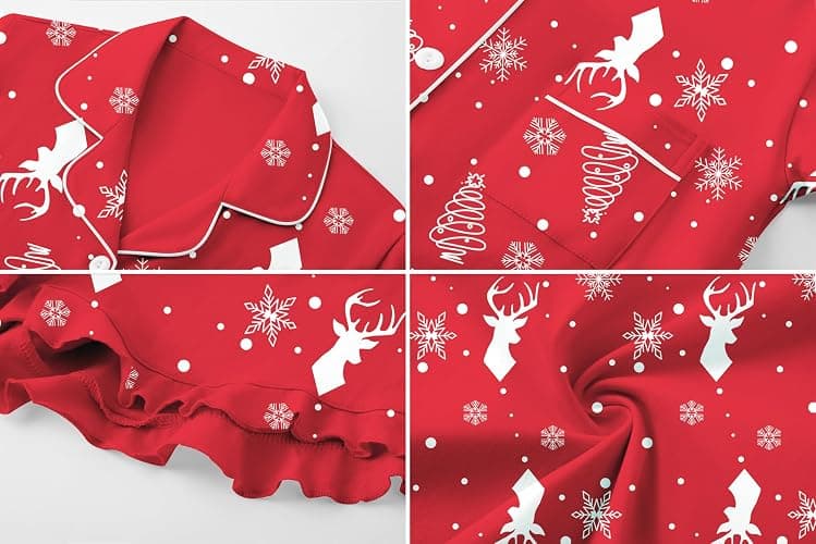 QZH.DUAO Girls Pajama Sets 100% Cotton Sleepwear Button Down Short Sleeve With Ruffle Shorts 2 Piece PJS 5-14 thumbnail 6