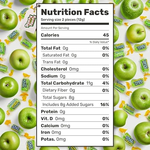 Hard Candy GREEN APPLE Original Flavor 1 lb - Bulk Bag, Individually Wrapped (74 Pieces) thumbnail 2