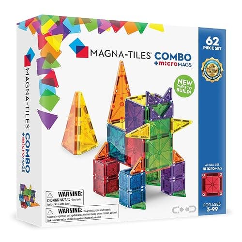 MAGNA-TILES Combo 62-Piece Magnetic Construction Set, The Original Magnetic Building Brand - Image 1