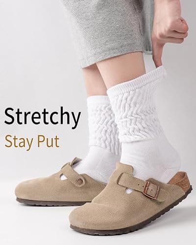 HONGTEYA Slouchy Crew Socks for Women Soft Scrunch Socks Cute Fashion Retro for Boot Sneakers Size 5-11 thumbnail 3