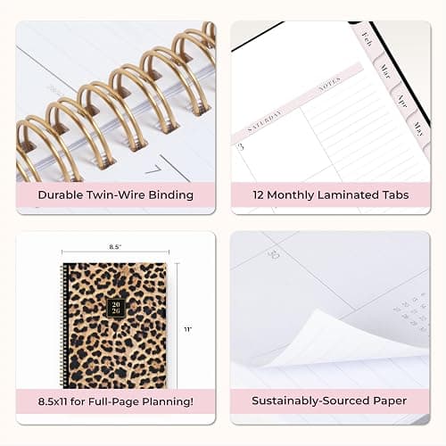Blue Sky Rachel Parcell 2026 Weekly and Monthly Planner Calendar, January 2026 - December 2026, 8.5" x 11", Clear Pocket Cover, Durable Twin Wire Binding, Laminated Tabs, Storage Pocket, Stickers, Ana thumbnail 7