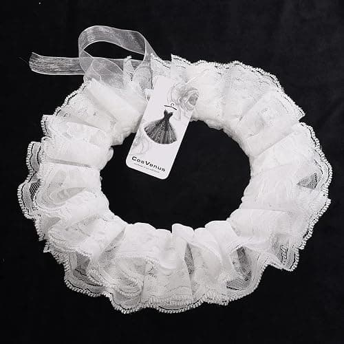 Vintage Lace Ruffled Multi-layer Detachable Collar Victorian Edwardian White Costume Neck Collar Unisex thumbnail 6