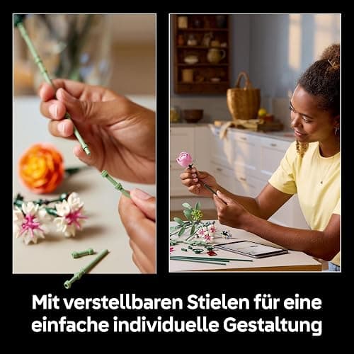 LEGO Botanicals Schöner Rosafarbener Blumenstrauß - Blumendeko - Bauset für Erwachsene - Dekorative Gänseblümchen, Kornblumen, Rosen und Holunderblüten zum Ausstellen - Bürodekoration 10342 thumbnail 6