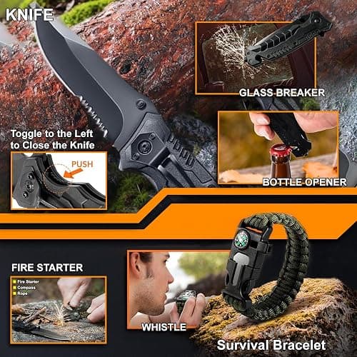 Gifts for Men Dad Him Birthday Christmas Fathers Day, Cool Gadget/Survival Gear and Equipment, Unique Camping Hunting Hiking Outdoor Gear, Gift Idea for Valentines Day Boyfriend Boys Stocking Stuffer thumbnail 3