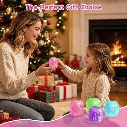 Gumdrop Squishy, Sugar Slow Rising Squishy Fidget Toys, Glitter Textured Sensory Squeeze Stress Balls, Anxiety Relief Fidget Toys for Kids and Adults Birthday Easter Party Favor Gifts(Pink) thumbnail 7