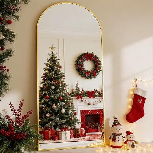 BEAUTYPEAK 65"x24" Arch Floor Mirror, Full Length Mirror Wall Mirrors Hanging or Leaning Arched-Top Full Body Mirror with Stand for Bedroom, Dressing Room, Gold thumbnail 8