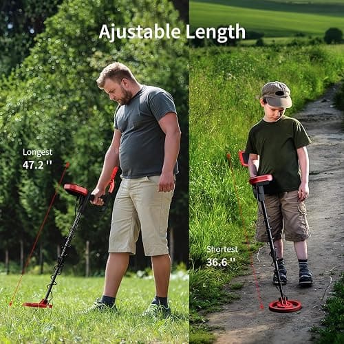 2025 Latest Metal Detector for Adults, Professional Waterproof & Adjustable Stem, Higher Accuracy Gold Detector with LCD, Advanced DSP Chip, 2.26 Pounds Lightweight Suitable for Beach and Backyard thumbnail 6