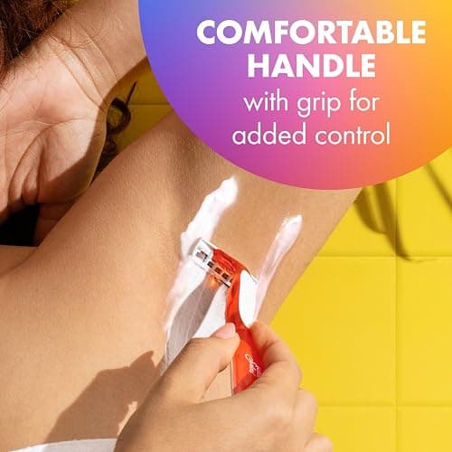 BIC Soleil 3 Colors Women's Disposable 3-Blade Razors, Aloe Vera Strip, College Dorm Room Essential, Shower Caddy and Toiletry Bag Ready, 14-Pack thumbnail 5