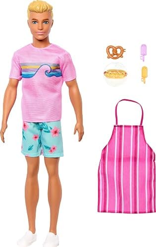 Barbie Mysteries: Beach Detectives Ken Doll Wearing Removeable Signature Outfit with Storytelling Accessories, Including Apron & Snacks thumbnail 4