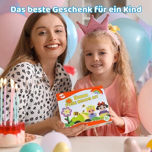 BLOT 4000 Bügelperlen Set 24 Farben Bügelperlen für Kinder Mädchen Jungen DIY Steckperlen mit Platte Zubehör Muster in Organizerbox, 5mm thumbnail 7