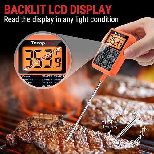 TempPro TP510 Waterproof Digital Candy Thermometer with Pot Clip, 10" Long Probe Instant Read Food Cooking Meat Thermometer for Grilling Smoker BBQ Deep Fry Oil Thermometer(Previously ThermoPro) thumbnail 4