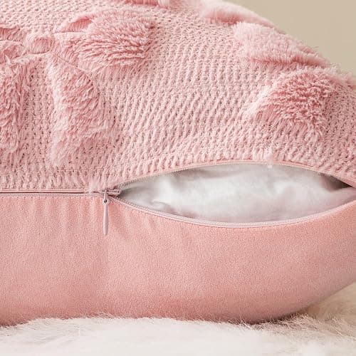 MIULEE Pink Bow Pillow Covers Coquette Room Decor 18x18 | Aesthetic Decorative Cute Girl,Set of 2 Cushion Covers,Soft Plush Faux Pillowcases,Preppy Room Decor Bedroom Couch thumbnail 7