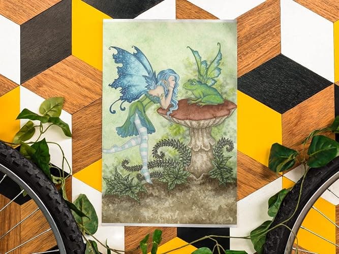 Fairy Core Room Decor Wall Art Grunge Poster Room Decor Aesthetic Living Room Home Office and Bedroom Decor Kawaii Fairycore Frog Fairies Wall Art Decor Teen Cool Wall Art Print Poster 12x18 thumbnail 6