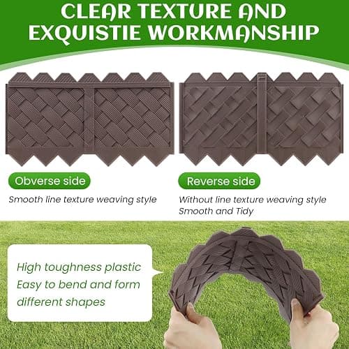 30-Pack Weaving Flower Bed Garden Edging Borders (30 FT) - No Dig Border Edgings with 8.5” Anchor Stakes & Interlocking Design-Thickened Borders for Lawns, Flower Beds & Landscaping thumbnail 7