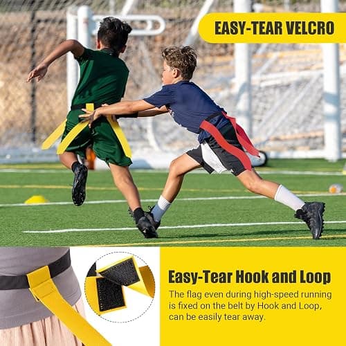 Flag Football Belts, 6/8/10/12/14 Player Flag Football Set for Kids, Youth & Adult, Adjustable Flag Football for Waist 22-43" thumbnail 5