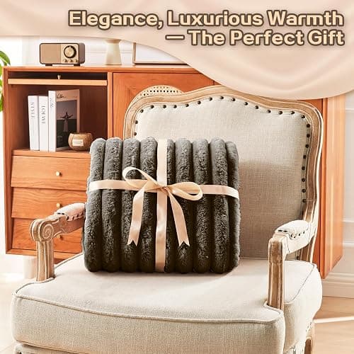 Qieryun Heated Blanket Electric Throw 50″x60 ″Inch - Thick Striped Flannel Electric Blanket,10 Heating Levels, 1-12 Hours Auto Off, Fast Heating Heating Blanket with Overheat Protection. thumbnail 7
