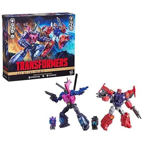 Transformers Age of The Primes Wreck 'n Doom Collection Topspin vs Spinister 5.5-inch Converting Action Figure 2-Pack, Robot Toys, Ages 8+ (Amazon Exclusive) thumbnail 3