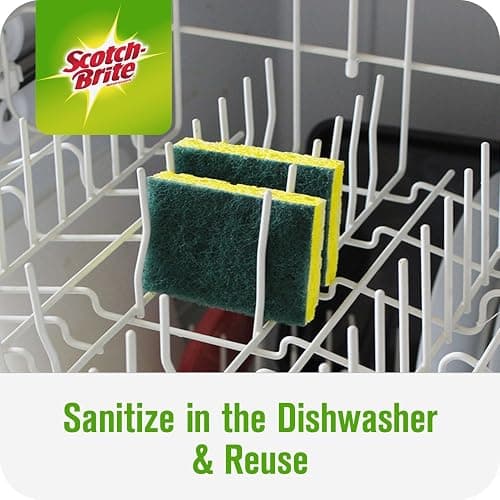 Scotch-Brite Scrub Sponge, 9 Pack, Heavy Duty, Sponges for Dishes ,Garage,Outdoor, Kitchen thumbnail 10