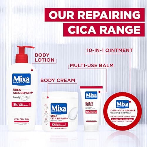 Mixa Body Cream, Urea Cica Repair+ Renewing Cream, Body Moisturiser for Dry, Rough, Bumpy Skin, with 10% Urea and Niacinamide, Hypoallergenic, 400ml thumbnail 5