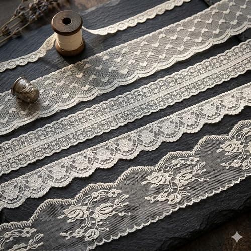 IDONGCAI 10 Yards Lace Trim Ribbon Set – 5 Styles Assorted Scalloped Lace for Sewing, Vintage Floral & Heart Pattern Bridal Lace for Wedding Decor, DIY Crafting, Gift Wrapping & Dress Embellishment - Image 1