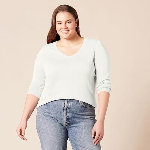 Amazon Essentials Women's Regular-Fit Lightweight Long-Sleeve V-Neck Sweater (Available in Plus Size) thumbnail 6