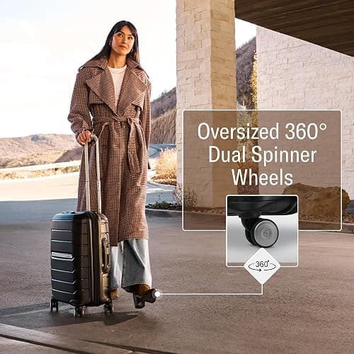 Samsonite Freeform Large Checked Luggage with Dual 360° Spinner Wheels - TSA Lock, Airline-Approved - Lightweight Durable Polypropylene Expandable Hardshell - Light Grey thumbnail 2