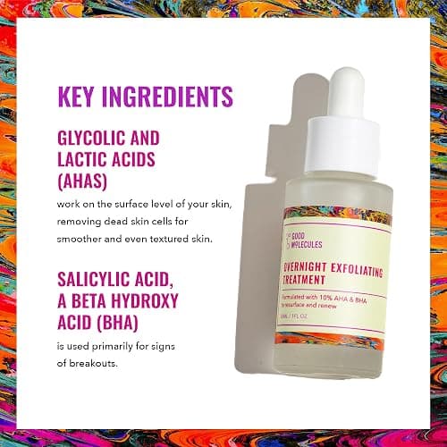 Good Molecules Overnight Exfoliating Treatment - Face Exfoliator with AHA & BHA Lightweight Formula - Pore Minimizer, Facial Skin Care with Glycolic & Salicylic Acid thumbnail 3