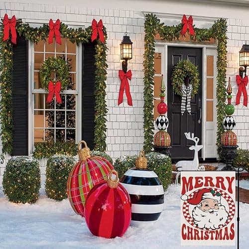 Merry Christmas Garden Flag 12x18 inch Outdoor-Double Sided Christmas Santa Claus Flag Vivid Color Polyester Yard Flags thumbnail 2