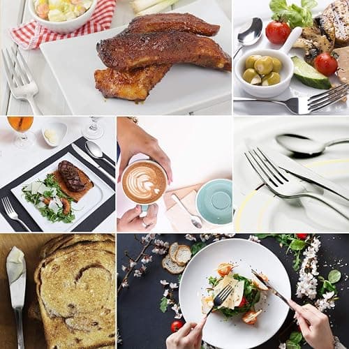 45-Piece Flatware Sets, Silverware Set for 8, Durable Stainless Steel Tableware in Ergonomic Design Size and Weight, Kitchen Utensils Set with Steak Knives, Rust-proof, Dishwasher Safe thumbnail 8