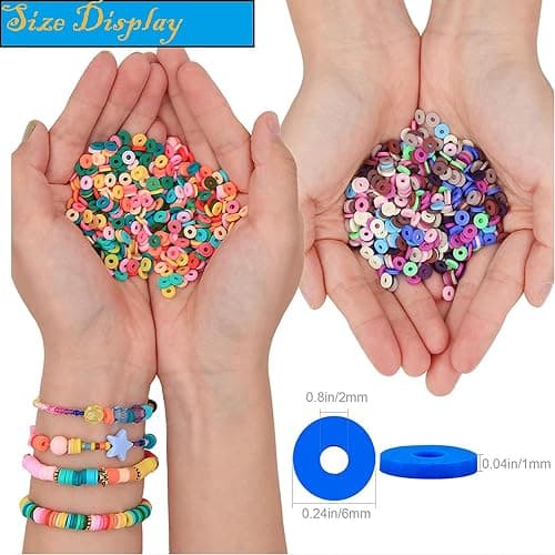 XJRLUK Clay Beads Bracelet Making Kit, 6 Boxes 20000+ PCS 144 Colors Polymer Flat HEISHI Beads Kit for Jewelry Making, Crafts Gift for Christmas Party Gift Craft kit thumbnail 3