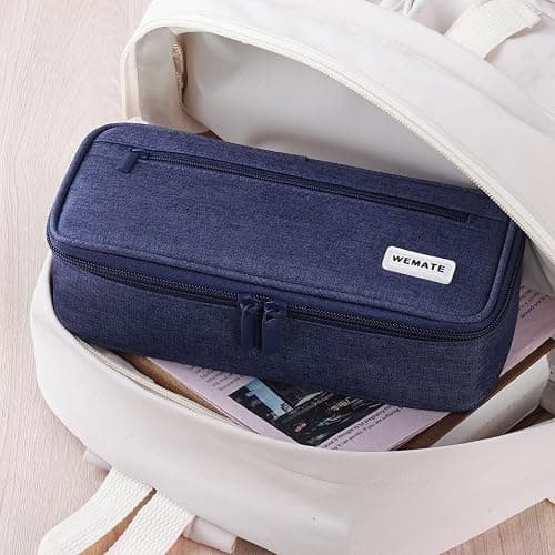 WEMATE Large Pencil Case, Big Capacity Pencil Pouch Stationery Pen Bag, Storage High Capacity Bag Pouch Holder Box Organizer, Marker Pen Case for Women & Men thumbnail 7