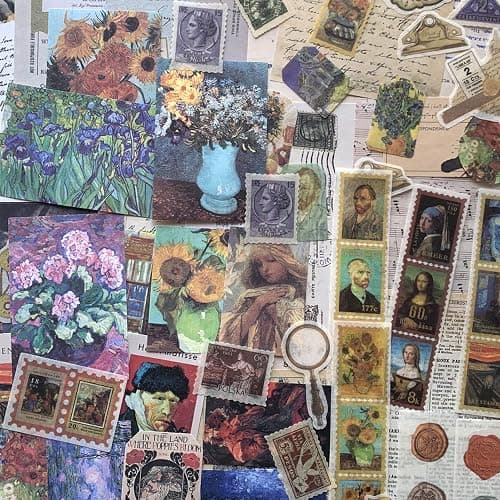 TIYPKE 200pcs Artistic Stickers for Journaling Supplies - Aesthetic Vintage Paper for Scrapbooking, Planners, Notebook, DIY Craft Kits, Postage Stamp Journal thumbnail 3