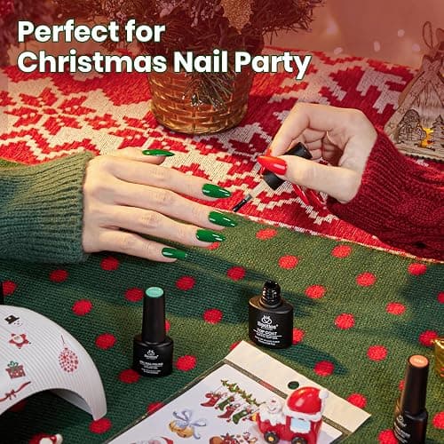 Beetles Christmas Gel Nail Polish Kit 68 Pcs with U V Light - 35 Color Gel Nail Kit Gifts for Teens Girls Women Soak Off Emotional Spectrum Red Winter Manicure Nails Decoration Tool Home DIY Set thumbnail 5