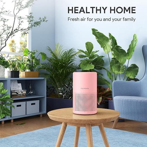 FULMINARE Air Purifiers for Bedroom H13 True HEPA Air Filter, Quiet Air Cleaner With Night Light, Portable Small Air Purifier for Home, Office, Living Room (Pink) thumbnail 2