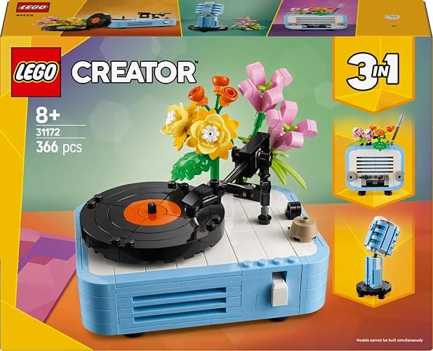 LEGO 31172 Creator Flower and Record Player Toy, Toy, Birthday Present, Blocks, Boys, Girls, Children, 8, 9, 10, Elementary School Students thumbnail 10
