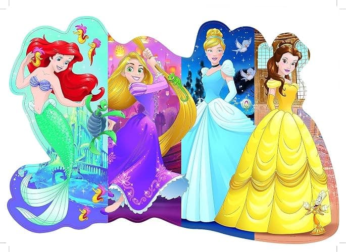 Ravensburger - Disney Pretty Princesses - 24 Piece Jigsaw Floor Puzzle - Belle, Cinderella, Ariel and Rapunzel in Bold, Bright Colors - Premium Quality - Ideal Gift - Screen-Free Fun - Children Age 3+ thumbnail 4