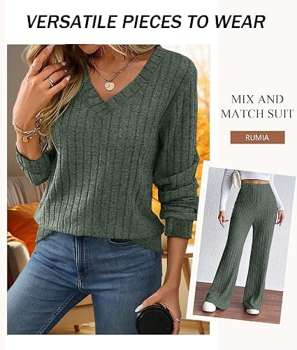 RUMIA Fall Outfits for Women 2025 Vacation Matching Sweater Lounge Sets (S-2XL) thumbnail 3
